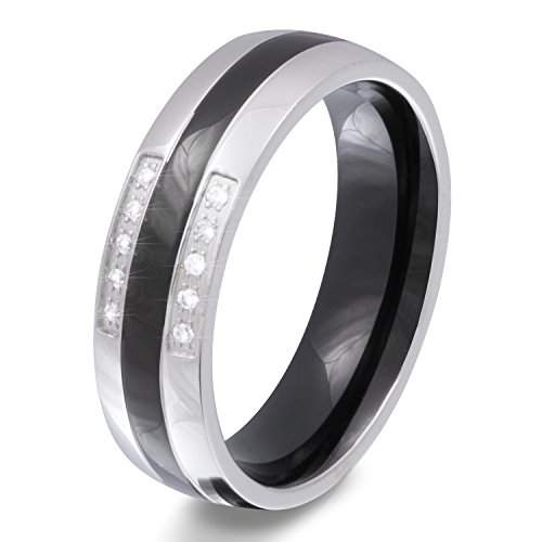 Juwelier Schönschmied - Damen Freundschaftsring Trauring Partnerring Aratan Edelstahl Zirkonia inkl. persönliche Lasergravur LANr217D von Juwelier Schönschmied