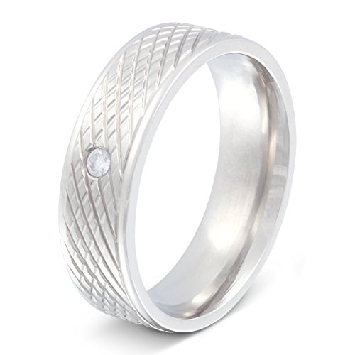 Juwelier Schönschmied - Damen Partnerring Ehering Freundschaftsring Hochzeitsring Bestemi Edelstahl Zirkonia inkl. persönliche Lasergravur LANr190D von Juwelier Schönschmied