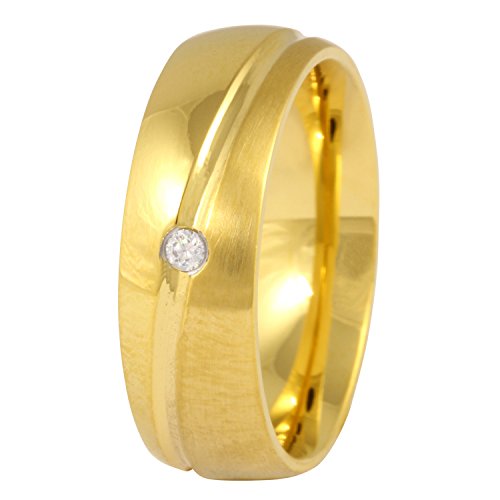 Juwelier Schönschmied - Damen Partnerring Ehering Freundschaftsring Hochzeitsring Slema Edelstahl Zirkonia inkl. persönliche Lasergravur LANr170D von Juwelier Schönschmied