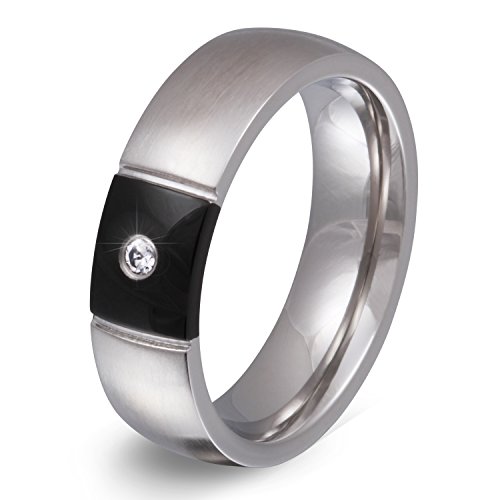 Juwelier Schönschmied - Damen Partnerring Ehering Freundschaftsring Raval Edelstahl Zirkonia 173Dac von Juwelier Schönschmied