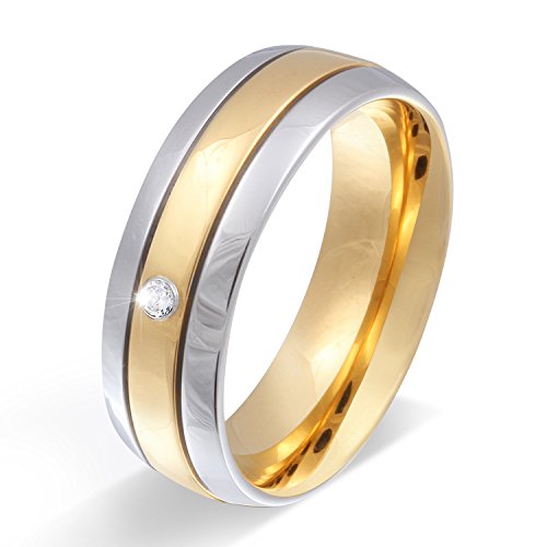 Juwelier Schönschmied - Damen Partnerring Ehering Hochzeitsring Asilar Edelstahl Zirkonia 110Dac von Juwelier Schönschmied