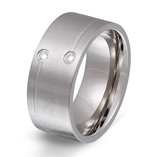 Juwelier Schönschmied - Damen Partnerring Ehering Hochzeitsring Loire Edelstahl Zirkonia 54 (17.2) 159Dac von Juwelier Schönschmied