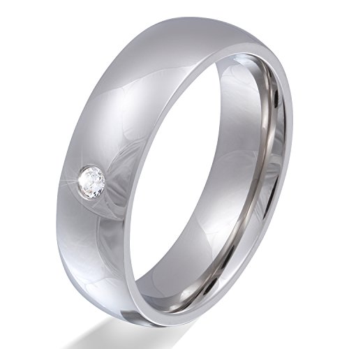 Juwelier Schönschmied - Damen Partnerring Ehrering Trauring Glamour Edelstahl Zirkonia 2Dac von Juwelier Schönschmied