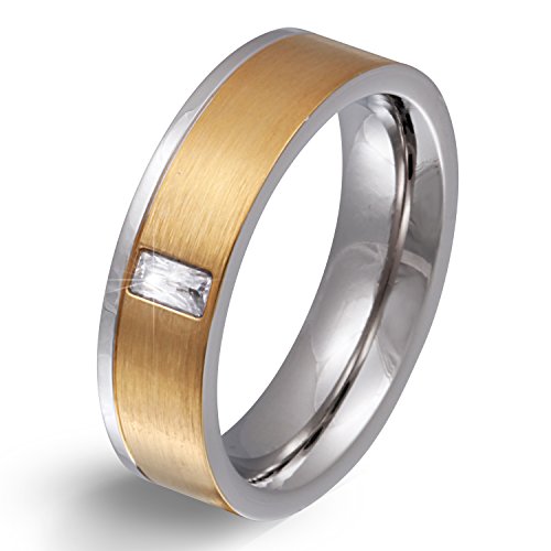 Juwelier Schönschmied - Damen Partnerring Freundschaftsring Ehering Liva Edelstahl Zirkonia inkl. persönliche Lasergravur LANr152D von Juwelier Schönschmied