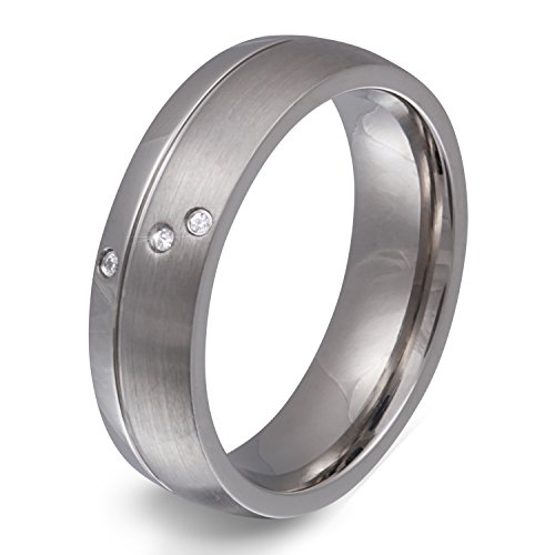 Juwelier Schönschmied - Damen Partnerring Freundschaftsring Ehering Ostara Edelstahl Zirkonia inkl. persönliche Lasergravur LANr150D von Juwelier Schönschmied