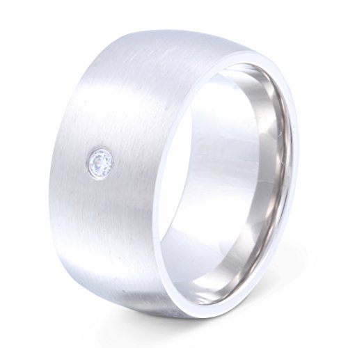 Juwelier Schönschmied - Damen Partnerring Trauring Freundschaftsring Thiamo Edelstahl Zirkonia inkl. persönliche Wunschgravur 54 (17.2) Nr14D von Juwelier Schönschmied