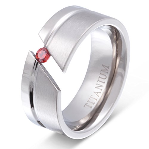 Juwelier Schönschmied - Damen Trauring Ehering Partnerring Titan garnet inklusive Handschriftgravur Roja - T26Dpe von Juwelier Schönschmied