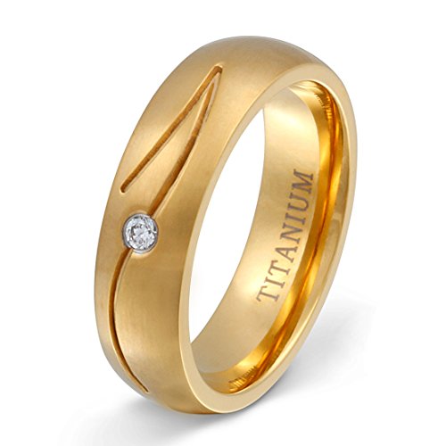 Juwelier Schönschmied - Damen Trauring Titan inklusive Handschriftgravur Golden River - T19Dpe von Juwelier Schönschmied