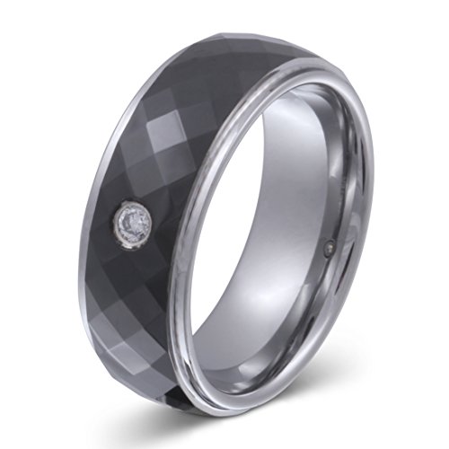 Juwelier Schönschmied - Damen Verlobungsring Ehering Black Caro Wolframcarbid Zirkonia inkl. persönliche Lasergravur NrW3D von Juwelier Schönschmied