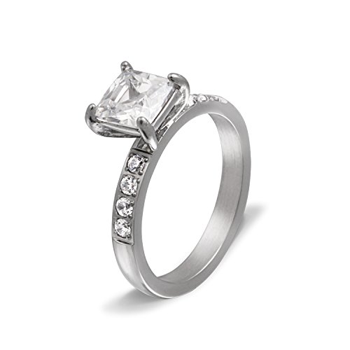 Juwelier Schönschmied - Damen Verlobungsringe Trauring Partnerring Hador Edelstahl Zirkonia inkl. persönliche Wunschgravur Nr242D von Juwelier Schönschmied