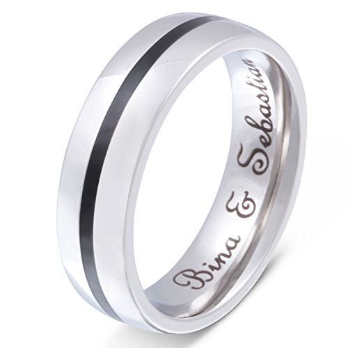 Juwelier Schönschmied - Herren Freundschaftsring Partnerring Ehering Skyline Edelstahl 52 (16.6) 129Hac von Juwelier Schönschmied