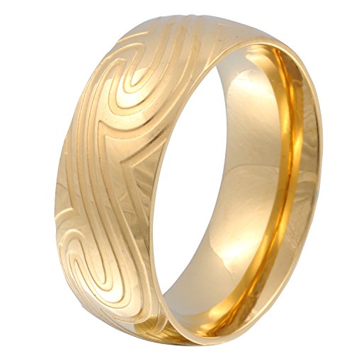 Juwelier Schönschmied - Herren Freundschaftsring Partnerring Trauring Golden Wave Edelstahl inkl. persönliche Lasergravur 64 (20.4) LANr128H von Juwelier Schönschmied