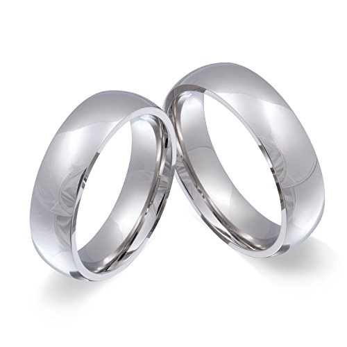 Juwelier Schönschmied - Herren Freundschaftsringe Partnerringe Hochzeitsringe Glamour Edelstahl 50-50 2HHac - Kostenlose Wunschgravur mit AMAZON KONFIGURATOR online gestalten! von Juwelier Schönschmied