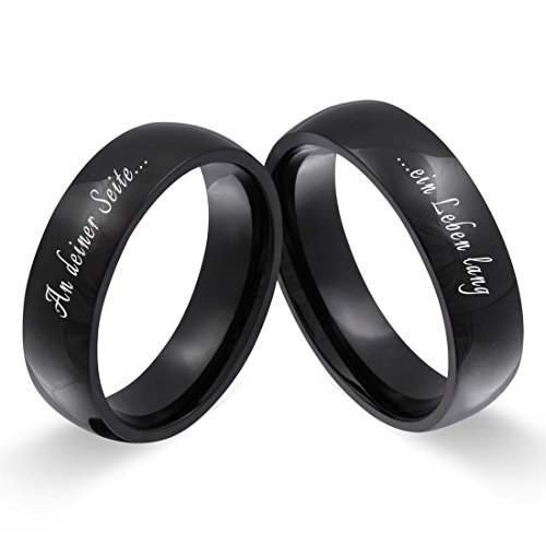 Juwelier Schönschmied Trauringe Partnerringe Eheringe - inkl. WUNSCHGRAVUR - Edelstahl 58-56 148HHac - mit AMAZON KONFIGURATOR direkt online gestalten ! von Juwelier Schönschmied