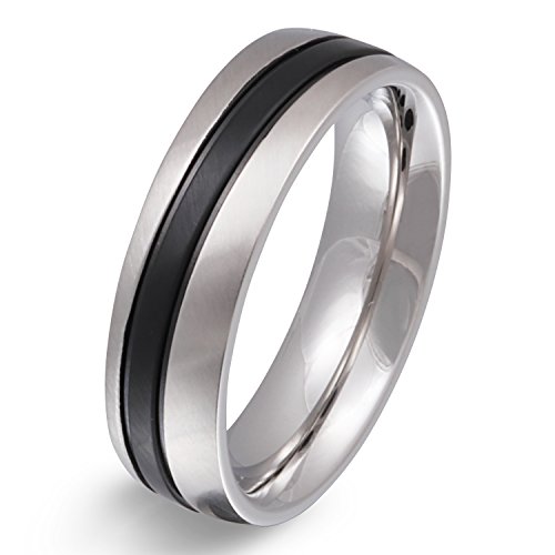 Juwelier Schönschmied - Unisex Freundschaftsring Partnerring Trauring Themse Edelstahl inkl. persönliche Lasergravur 60 (19.1) LANr158H von Juwelier Schönschmied