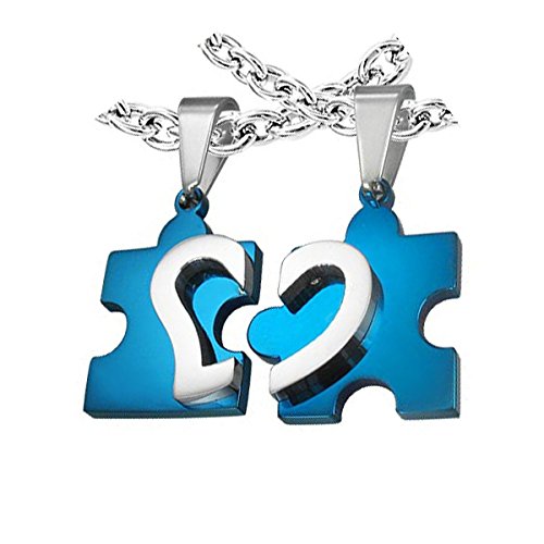 Juwelier Schönschmied - Unisex Partneranhänger Puzzleanhänger Anhänger aus Edelstahl inkl. Gravur und Kette AH22 - Bayview von Juwelier Schönschmied