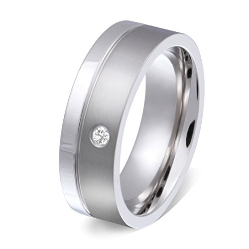 Juwelier Schönschmied - Unisex Partnerring Ehering Hochzeitsring Ecilia Edelstahl Zirkonia 60 (19.1) 15Dac von Juwelier Schönschmied