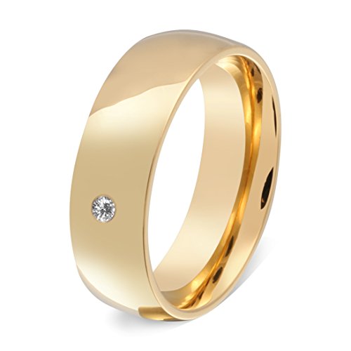 Juwelier Schönschmied - Unisex Partnerring Ehering Hochzeitsring Goldini Edelstahl Zirkonia 58 (18.5) 107Dac von Juwelier Schönschmied