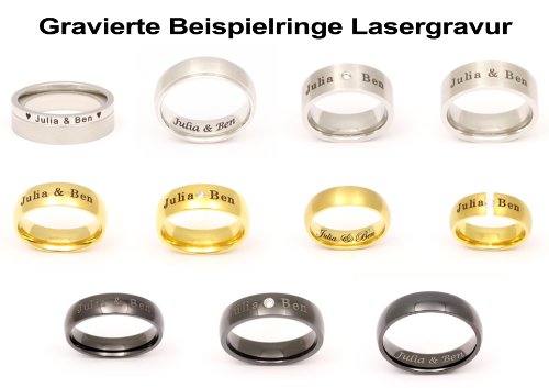Juwelier Schönschmied - Unisex Partnerring Ehering Hochzeitsring Trauring Femar Edelstahl Zirkonia 168Dac von Juwelier Schönschmied