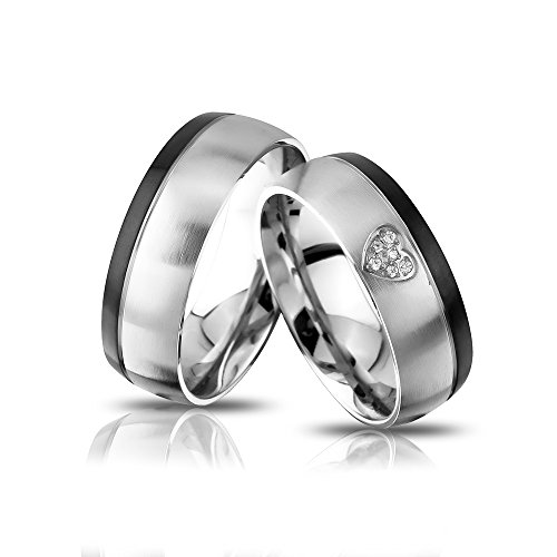 Juwelier Schönschmied - Unisex Partnerringe Eheringe Freundschaftsringe Hamal Edelstahl 56-60 258HDac - Kostenlose Wunschgravur mit AMAZON KONFIGURATOR online gestalten! von Juwelier Schönschmied