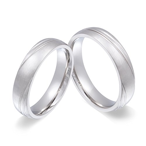 Juwelier Schönschmied - Unisex Partnerringe Freundschaftsringe Trauringe Sercer Edelstahl 54-54 126HHac - Kostenlose Wunschgravur mit AMAZON KONFIGURATOR online gestalten! von Juwelier Schönschmied