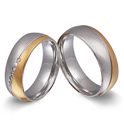 Juwelier Schönschmied - Unisex Partnerringe Trauringe Freundschaftsringe Eheringe Chiswick Edelstahl Zirkonia 6-66 172HDac - Kostenlose Wunschgravur mit AMAZON KONFIGURATOR online gestalten! von Juwelier Schönschmied