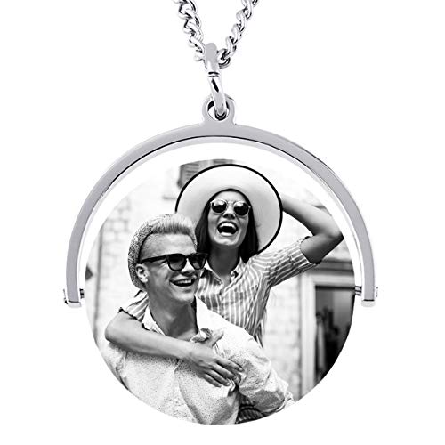 Kette für Dame mit Foto Gravur Damenanhänger Kette mit Bild Gravur - inkl. Fotogravur Bildgravur - Edelstahl AH440bi-5 - mit AMAZON KONFIGURATOR direkt online gestalten ! von Juwelier Schönschmied