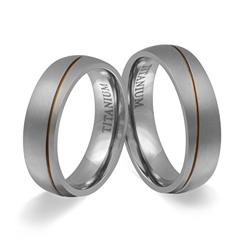 Titanringe Partnerringe Eheringe - inkl. WUNSCHGRAVUR - Titan 64-60 T4HH - mit AMAZON KONFIGURATOR direkt online gestalten ! von Juwelier Schönschmied