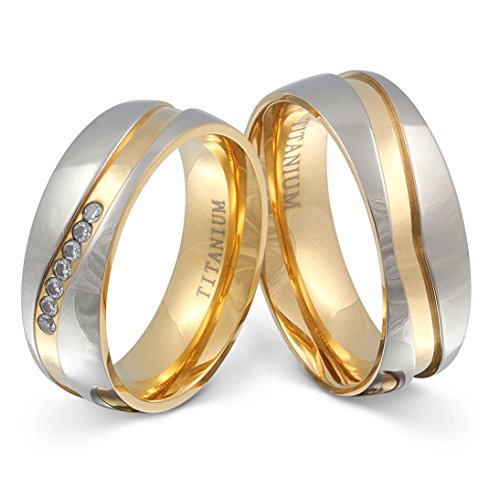 Titanringe Partnerringe Trauringe - inkl. WUNSCHGRAVUR - Titan Zirkonia 52-56 T11HD - mit AMAZON KONFIGURATOR direkt online gestalten ! von Juwelier Schönschmied