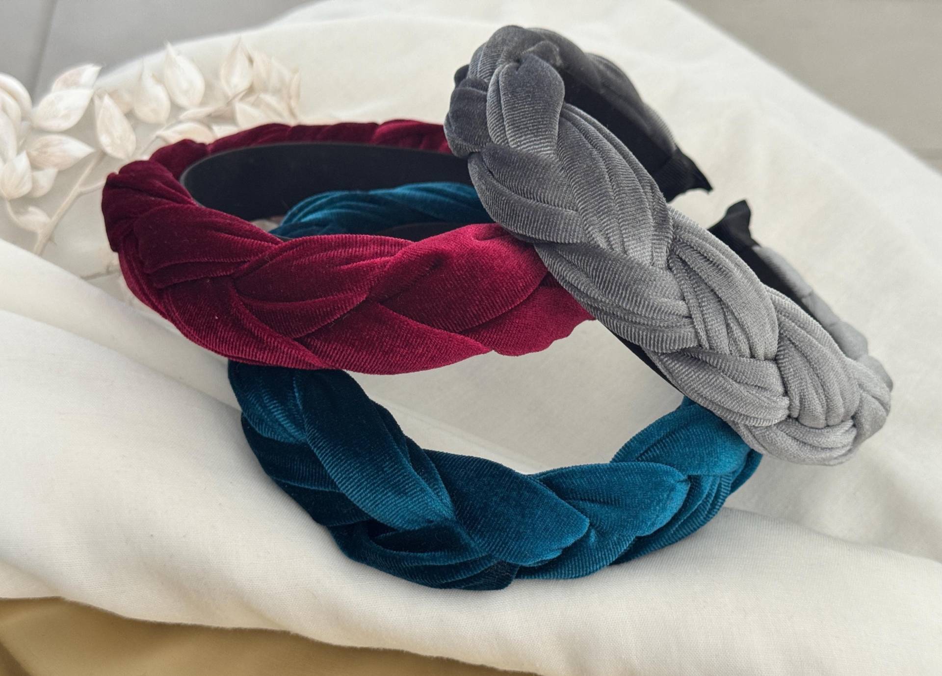 Haarreif in Samt, Knotenhaarreif Mit Knoten, Dehnbarer Verschiedenen Farben Samtoptik von JuwelinoSchmuck