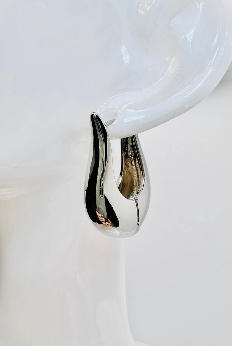 statement Tulpen Ohrringe in Silber Schlichtes Design Aus Edelstahl Nickelfrei Designer von JuwelioShop