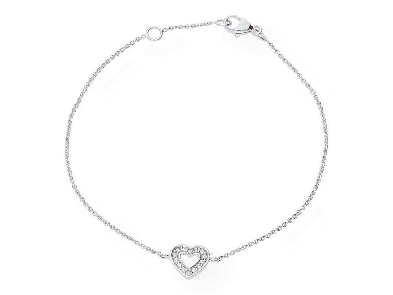 JuwelmaLux Armband JuwelmaLux Armband 333 Weißgold Herz mit Zirkonia JL10-03-0209 (kein Set, 1-tlg., kein Set) von JuwelmaLux
