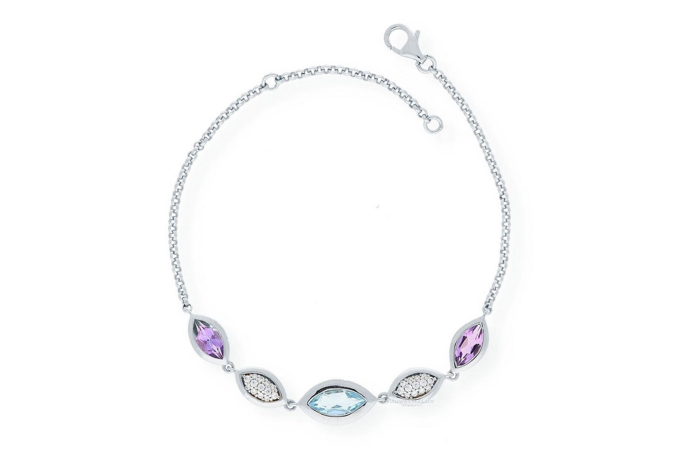 JuwelmaLux Armband JuwelmaLux Armband 925/000 Sterling Silber Blautopas & Amethyst JL39-0 (kein Set, 1-tlg., kein Set) von JuwelmaLux