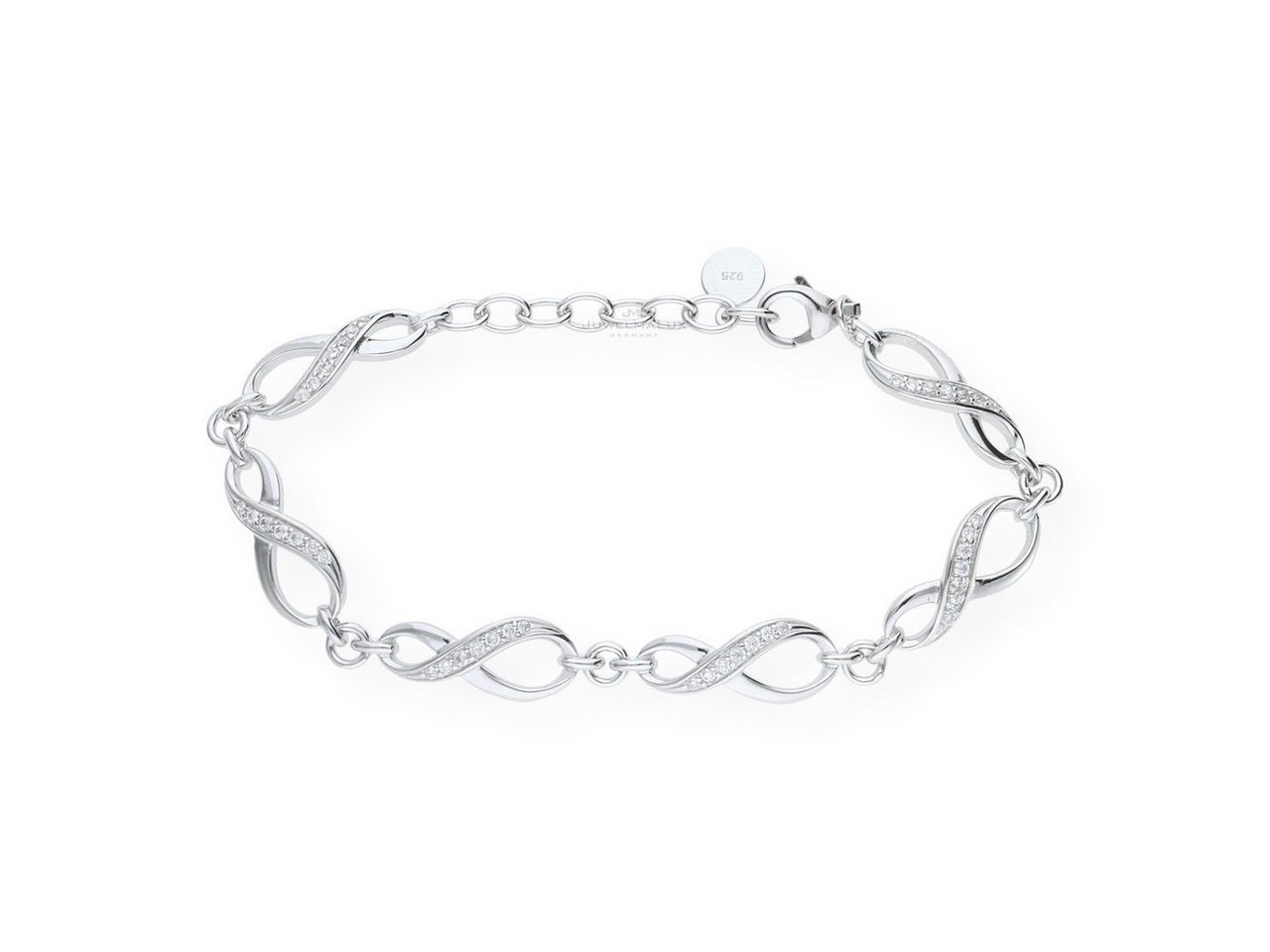 JuwelmaLux Armband JuwelmaLux Infinity Armband 925/000 Sterling Silber rhodiniert JL10-03 (kein Set, 1-tlg., kein Set) von JuwelmaLux