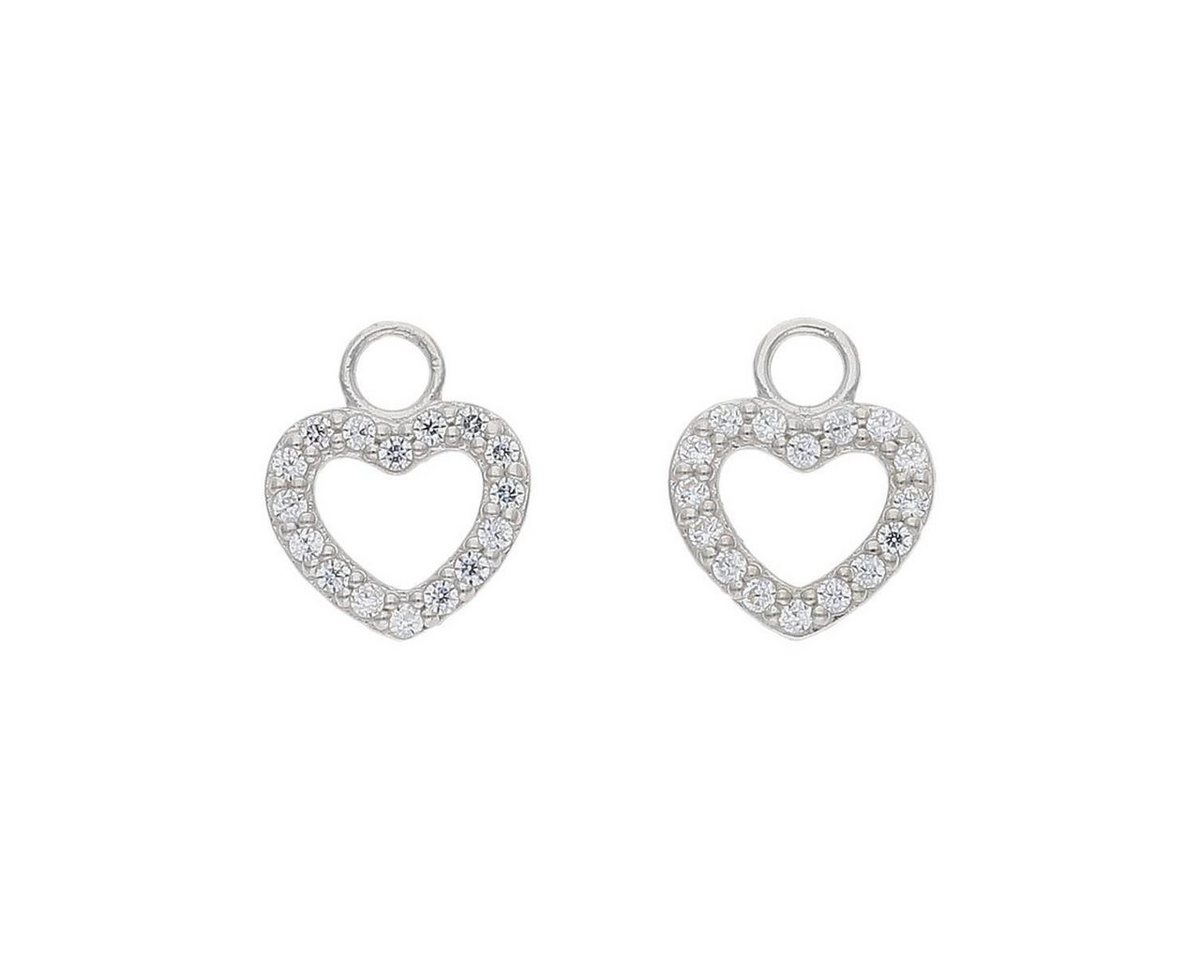 JuwelmaLux Einhänger für Ohrschmuck JuwelmaLux Einhänger für Creolen Herz mit Zirkonia 925/000 Sterling Si (kein Set, 2-tlg., inkl. edelm Schmucketui) von JuwelmaLux