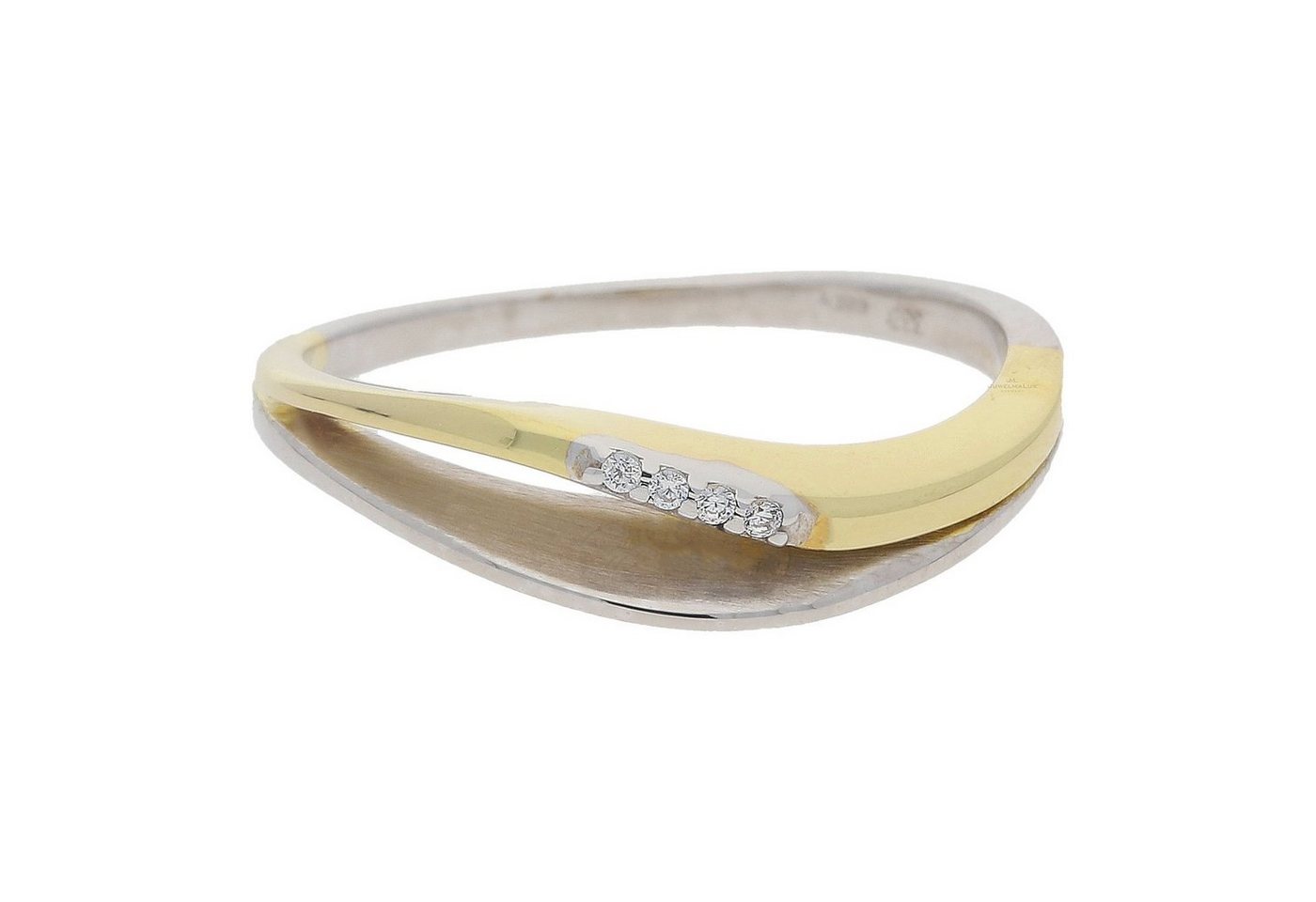 JuwelmaLux Fingerring JuwelmaLux Ring 333/000 (8 Karat) Weißgold und Gelbgold mit synth. Zir (kein Set, 1-tlg) von JuwelmaLux