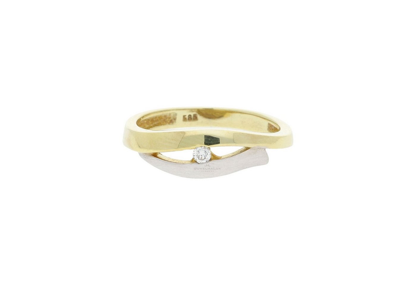 JuwelmaLux Fingerring JuwelmaLux Ring 585/000 (14 Karat) Bicolor mit Brillant JL30-07-0754 5 (kein Set, 1-tlg) von JuwelmaLux