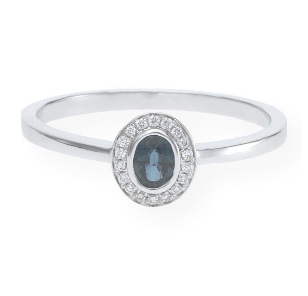 JuwelmaLux Fingerring JuwelmaLux Ring 585er 14 Karat Weißgold mit Brillanten und Saphir JL10 (kein Set, 1-tlg) von JuwelmaLux