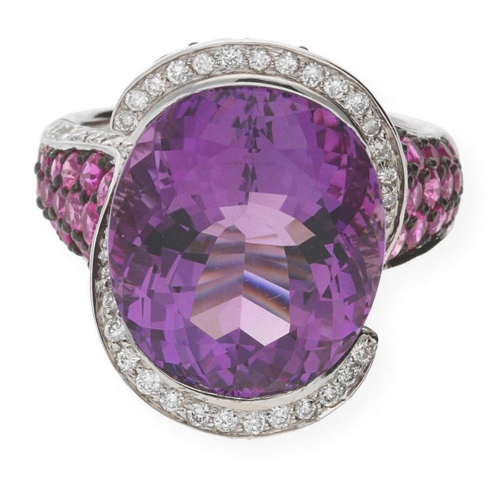 JuwelmaLux Fingerring JuwelmaLux Ring 750er 18 Karat Unikat mit Amethyst, pinken Saphiren, D (kein Set, 1-tlg) von JuwelmaLux