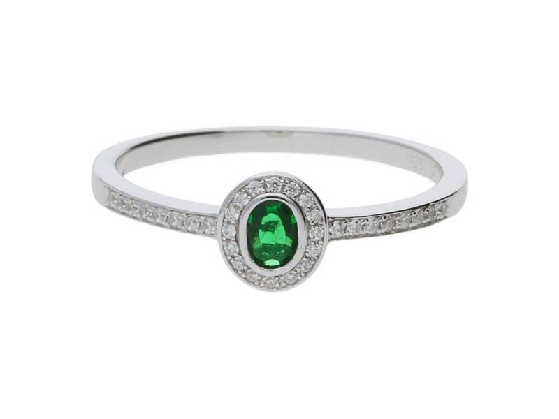 JuwelmaLux Fingerring JuwelmaLux Ring 925 Silber mit synth. Smaragd JL10-07-0025 (kein Set, 1-tlg) von JuwelmaLux