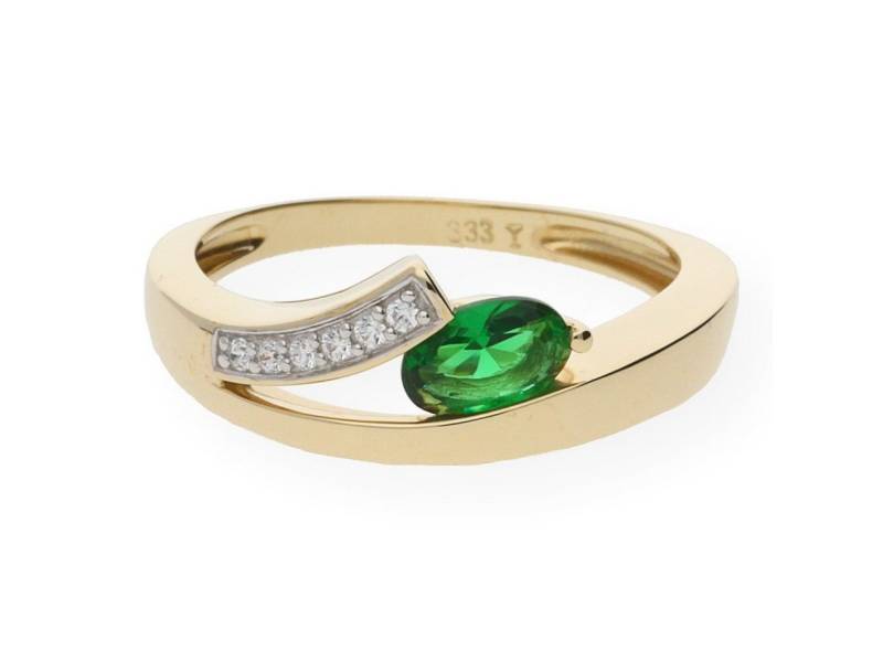 JuwelmaLux Fingerring JuwelmaLux Ring Gelbgold 333er 8 Karat mit synthetischem Smaragd JL10- (kein Set, 1-tlg) von JuwelmaLux