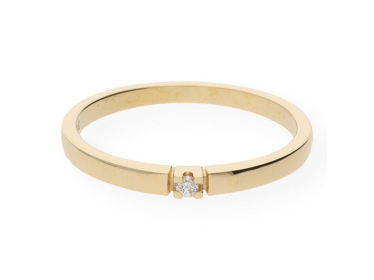 JuwelmaLux Fingerring JuwelmaLux Ring Gelbgold 585er 14 Karat mit Brillant 0,02 Carat JL10-0 (kein Set, 1-tlg) von JuwelmaLux