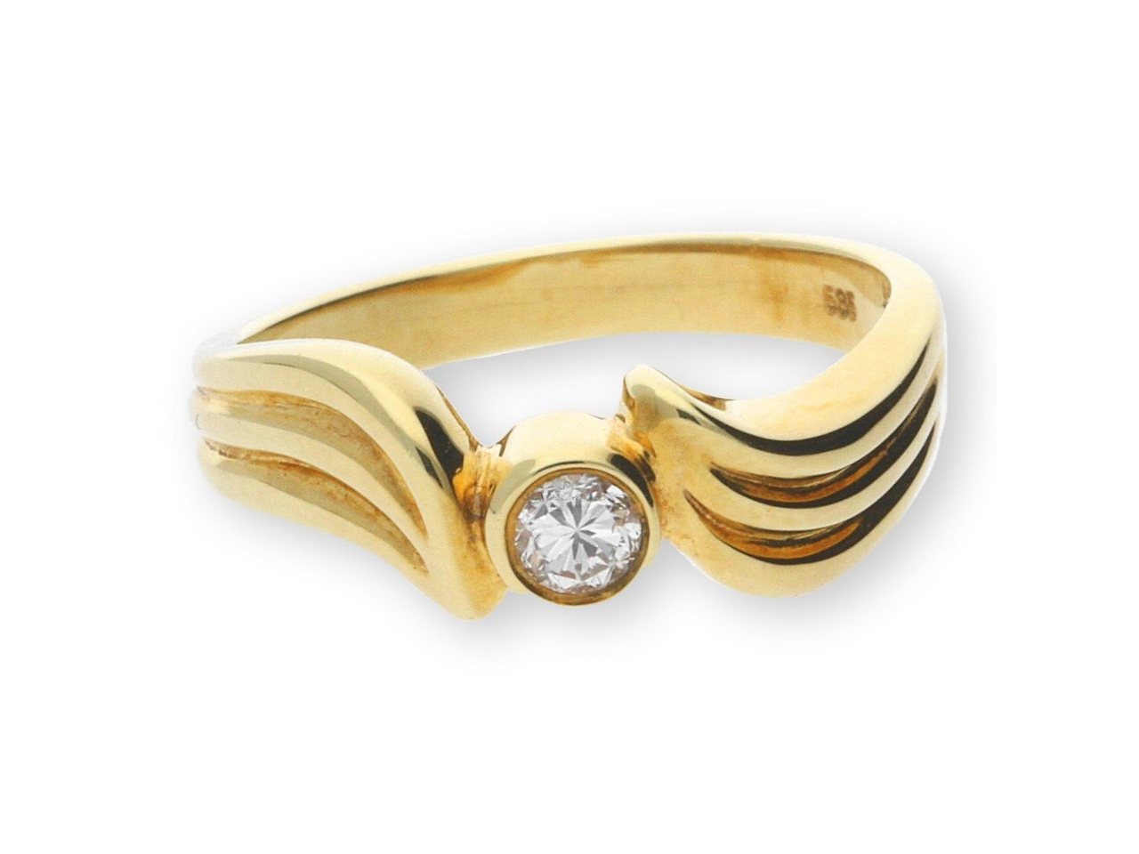 JuwelmaLux Fingerring JuwelmaLux Ring Gelbgold 585er 14 Karat mit Brillant 0,18 ct. JL30-07- (kein Set, 1-tlg) von JuwelmaLux