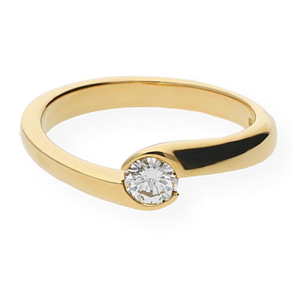 JuwelmaLux Fingerring JuwelmaLux Ring Gelbgold 585er 14 Karat mit Brillant 0,30 ct. JL30-07- (kein Set, 1-tlg) von JuwelmaLux