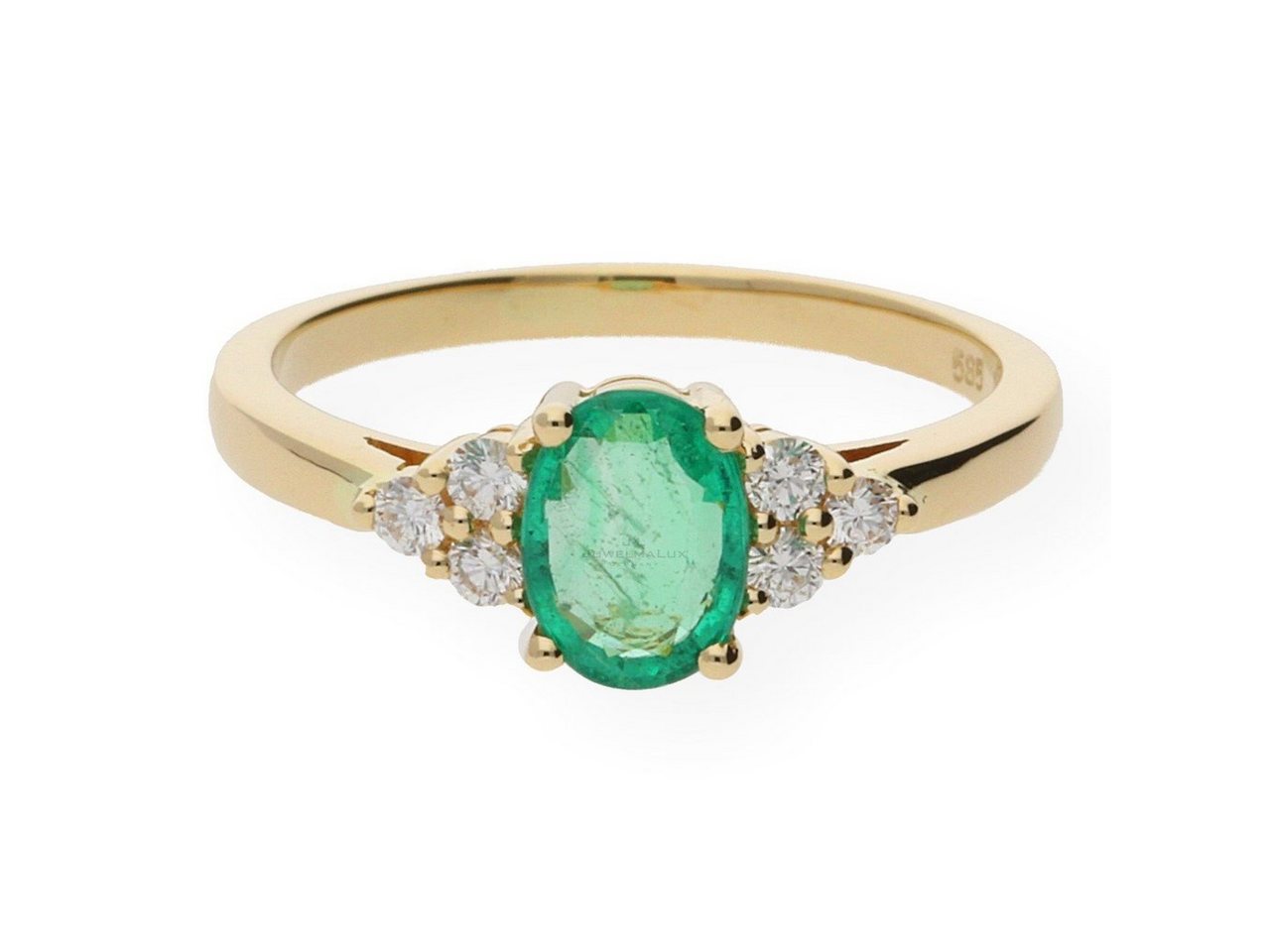 JuwelmaLux Fingerring JuwelmaLux Ring Gelbgold 585er 14 Karat mit Smaragd und Brillanten 0,1 (kein Set, 1-tlg) von JuwelmaLux
