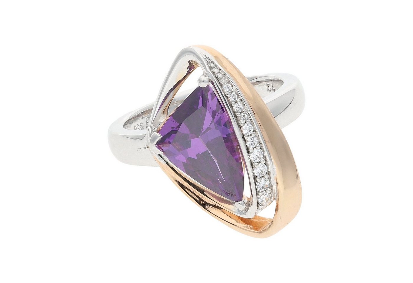 JuwelmaLux Fingerring JuwelmaLux Ring Sterling Silber, Zirkonia, Amethyst JL30-07-4987 (kein Set, 1-tlg) von JuwelmaLux