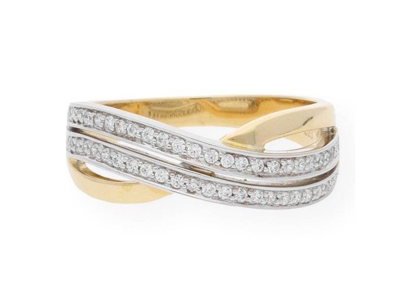 JuwelmaLux Fingerring JuwelmaLux Ring bicolor 333er 8 Karat mit synth. Zirkonia JL10-07-0134 (kein Set, 1-tlg) von JuwelmaLux