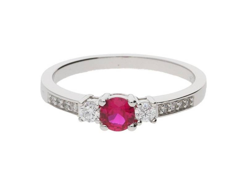 JuwelmaLux Fingerring JuwelmaLux Silberring 925 mit synth. Rubin und Zirkonia JL10-07-0029 (kein Set, 1-tlg) von JuwelmaLux