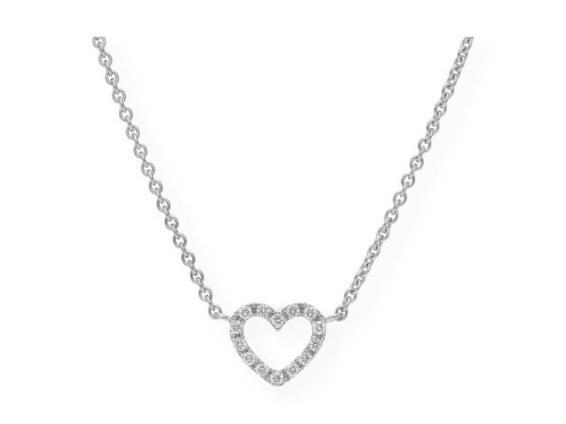 JuwelmaLux Kette mit Anhänger JuwelmaLux Halskette 585/000 (14 Karat) Weißgold Herz mit Brillanten J (1-tlg) von JuwelmaLux