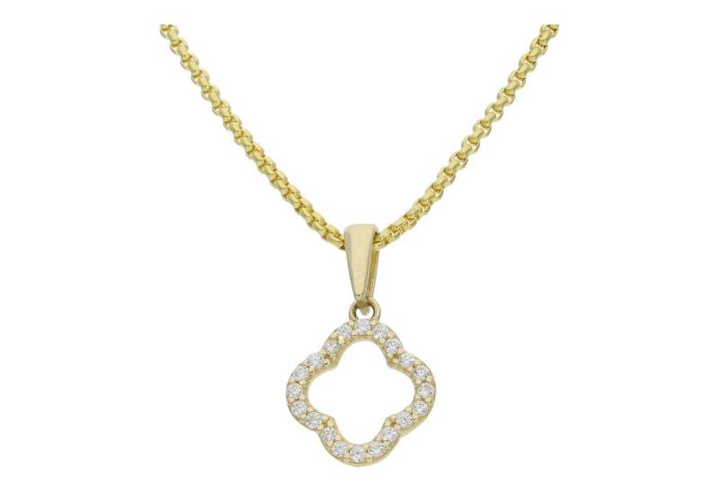 JuwelmaLux Kettenanhänger Anhänger 333 Gold Kleeblatt Zirkonia JL16-02-0799 JuwelmaLux (1-tlg), Schmuckanhänger von JuwelmaLux